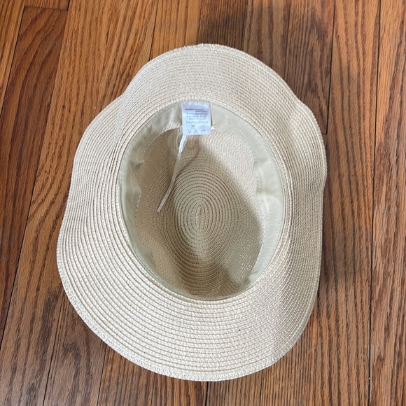 Summer Beach Hat 100% Paper Classic Natural with Black Band - Picture 3 of 5